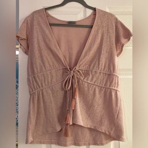 Abbeline Light Pink Tie Shirt